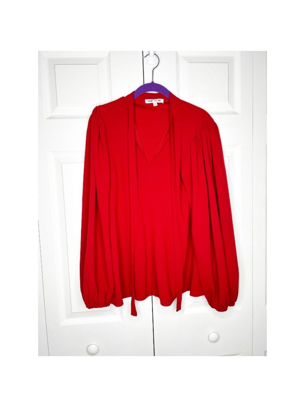 Elizabeth & James Savannah Red V-Neck Long Sleeve Top Women's Size X-Small XS